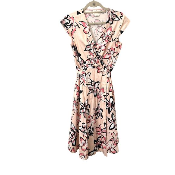 KATE SPADE Tiger Lily Wrap Knee-Length Dress‎ Pink Sz6 - Picture 3 of 7